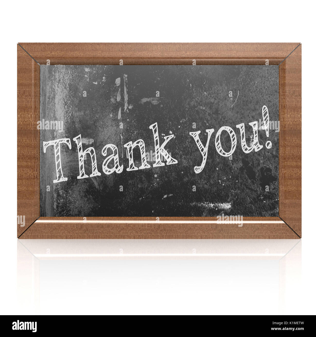 Thank you written on blackboard, 3D rendering Stock Photo - Alamy