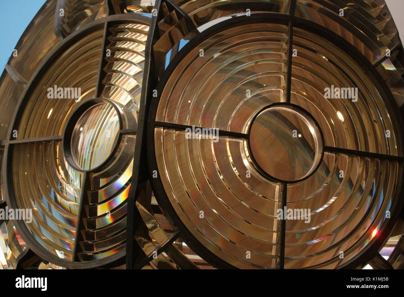 Lighthouse Fresnel Lens, Aberdaron, Wales Stock Photo