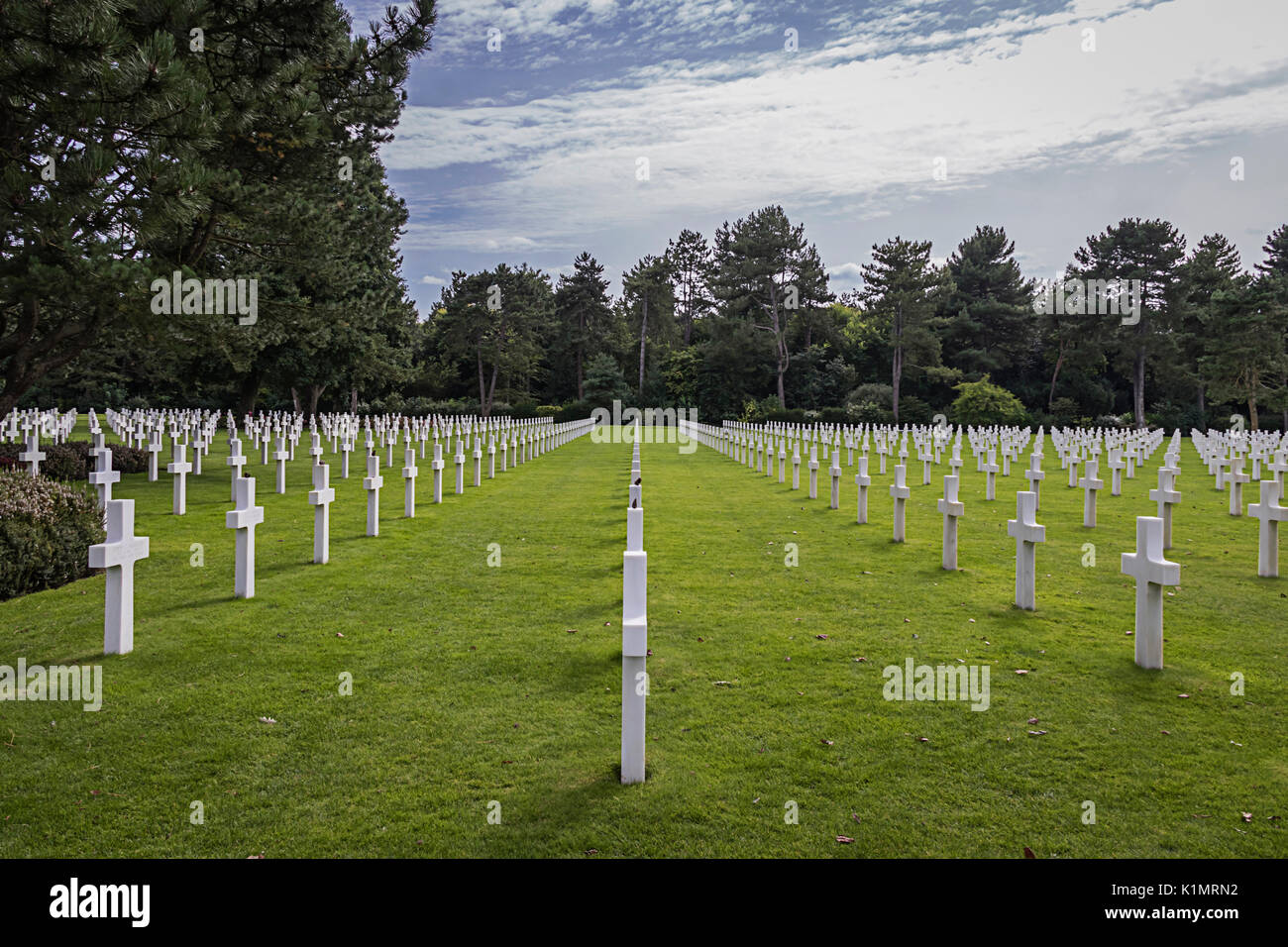 The American War Cemetery At Omaha Beach, Normandie, France Stock Photo