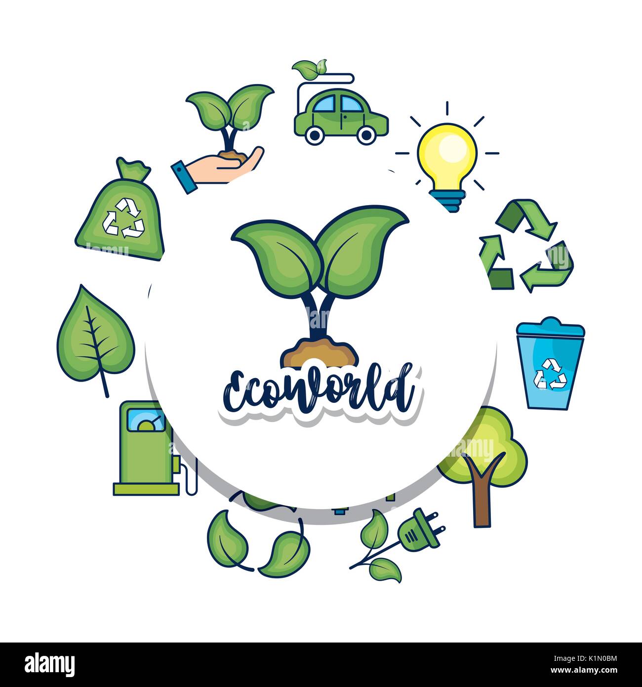 ecology conservation to natural environment protection Stock Vector 