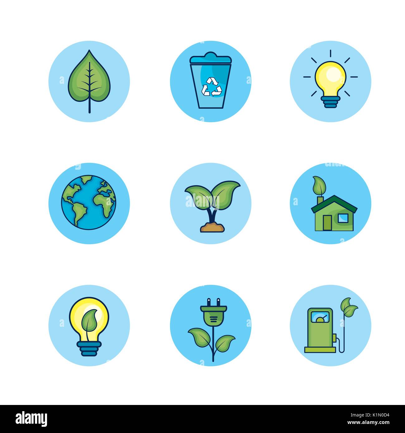 set ecology to natural environment care Stock Vector Image & Art - Alamy