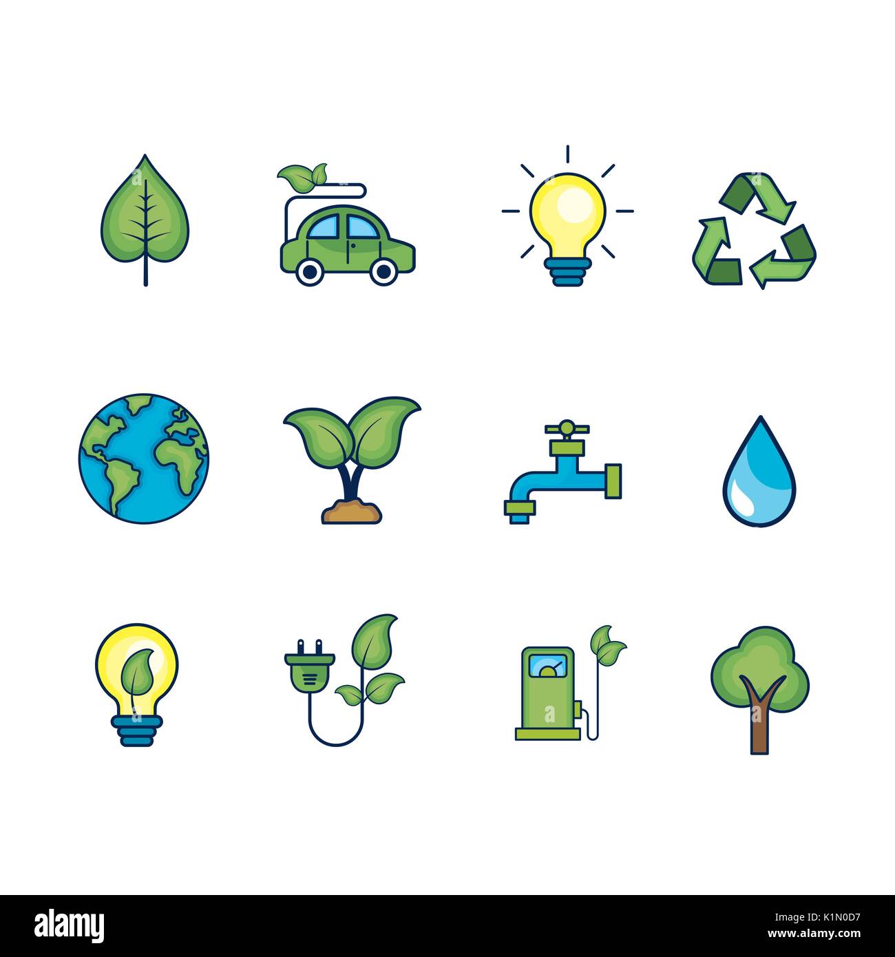 set ecology to natural environment care Stock Vector Image & Art - Alamy