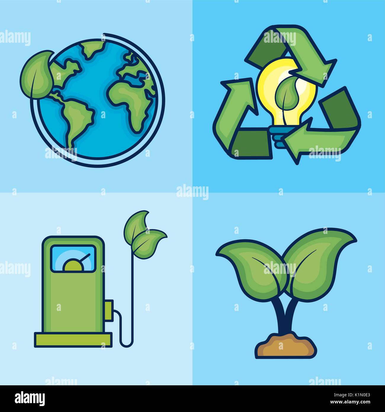 set ecology to natural environment care Stock Vector Image & Art - Alamy