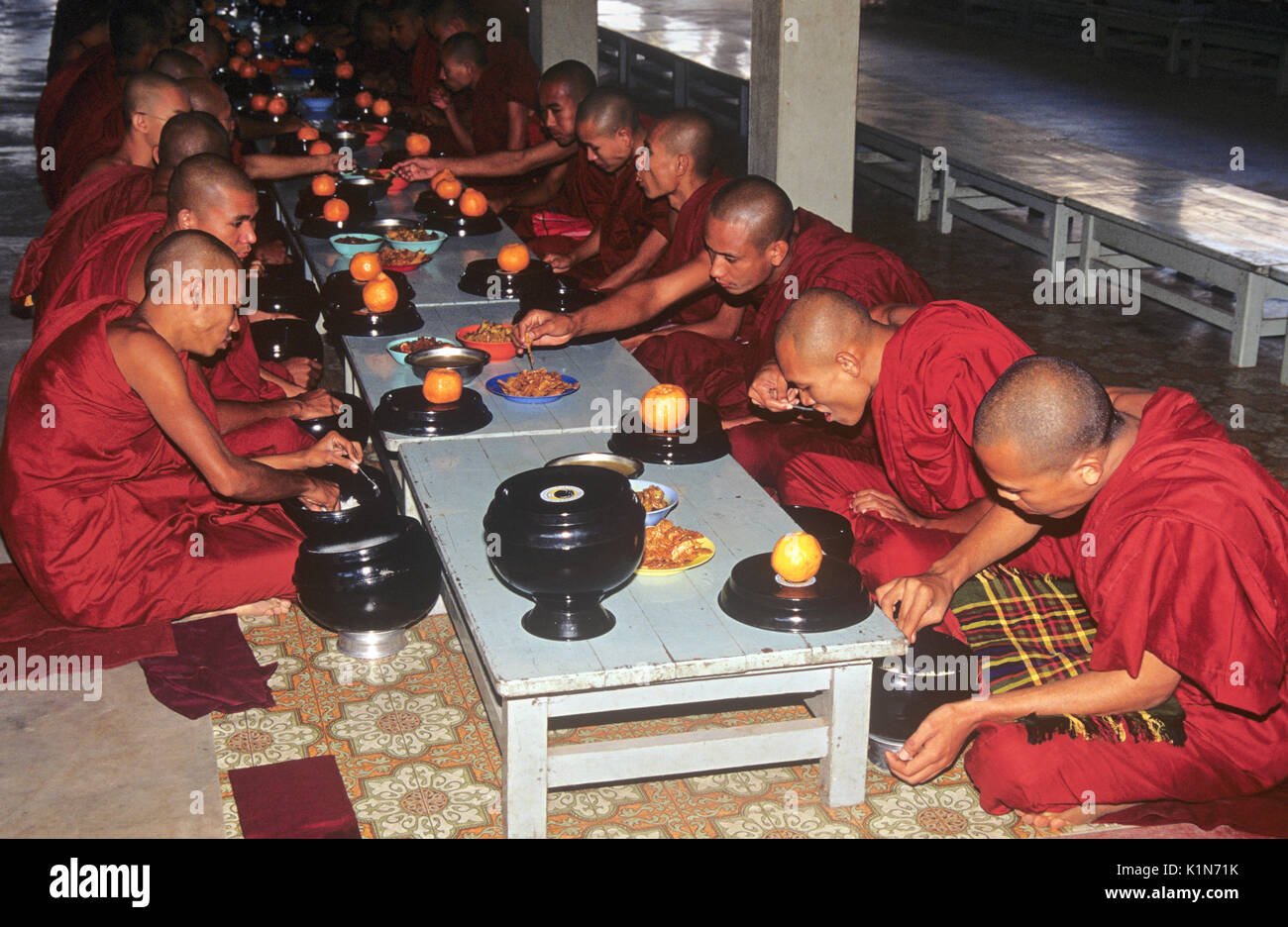 Monks eating hires stock photography and images Alamy