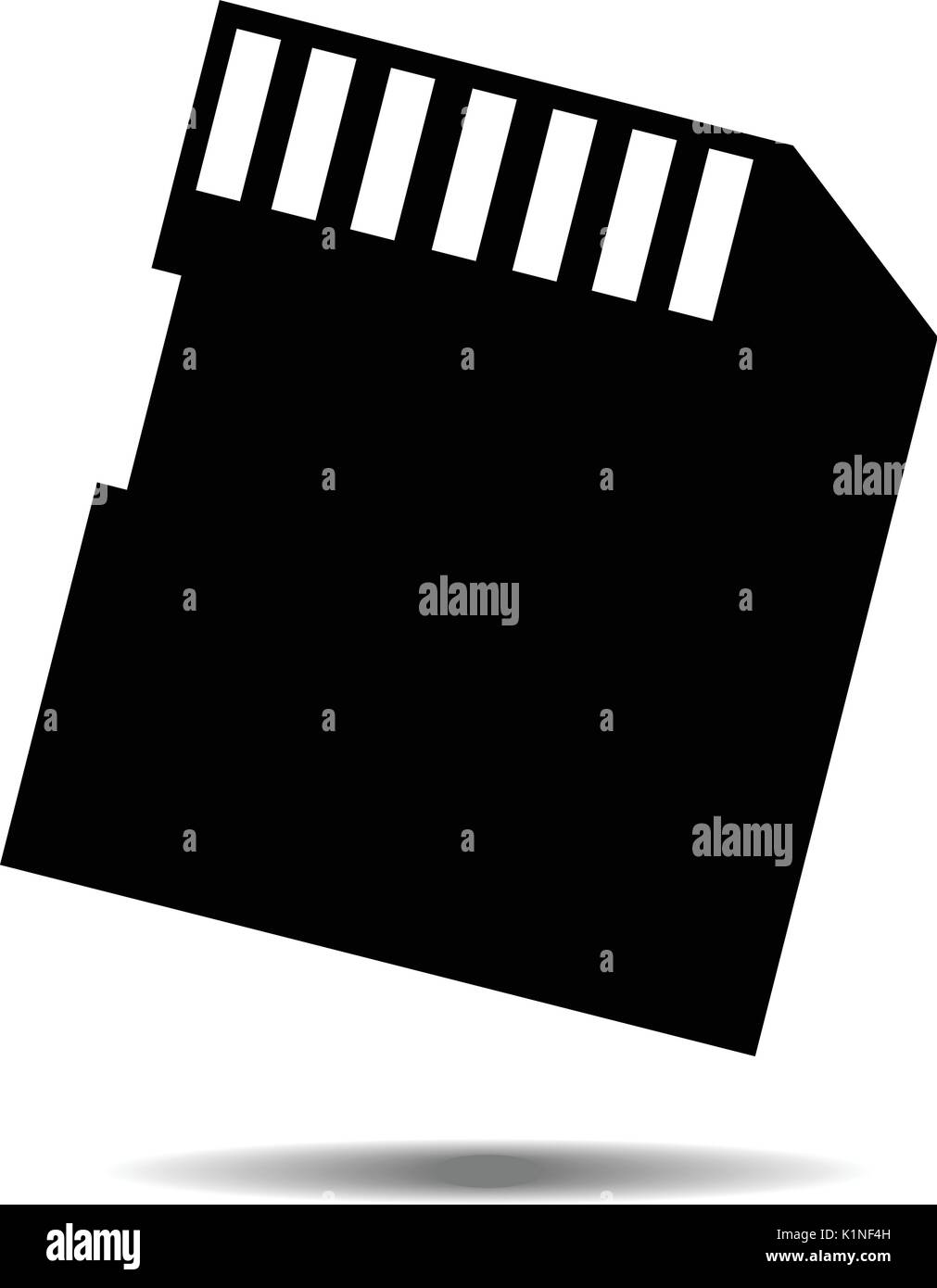Vector Icon SD card isolated on white background with shadow. black ...