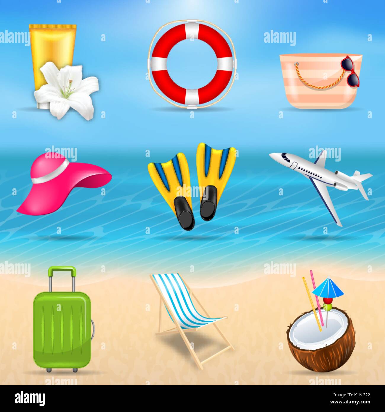 Set Realistic Travel and Tourism Accessories Stock Vector Image & Art ...