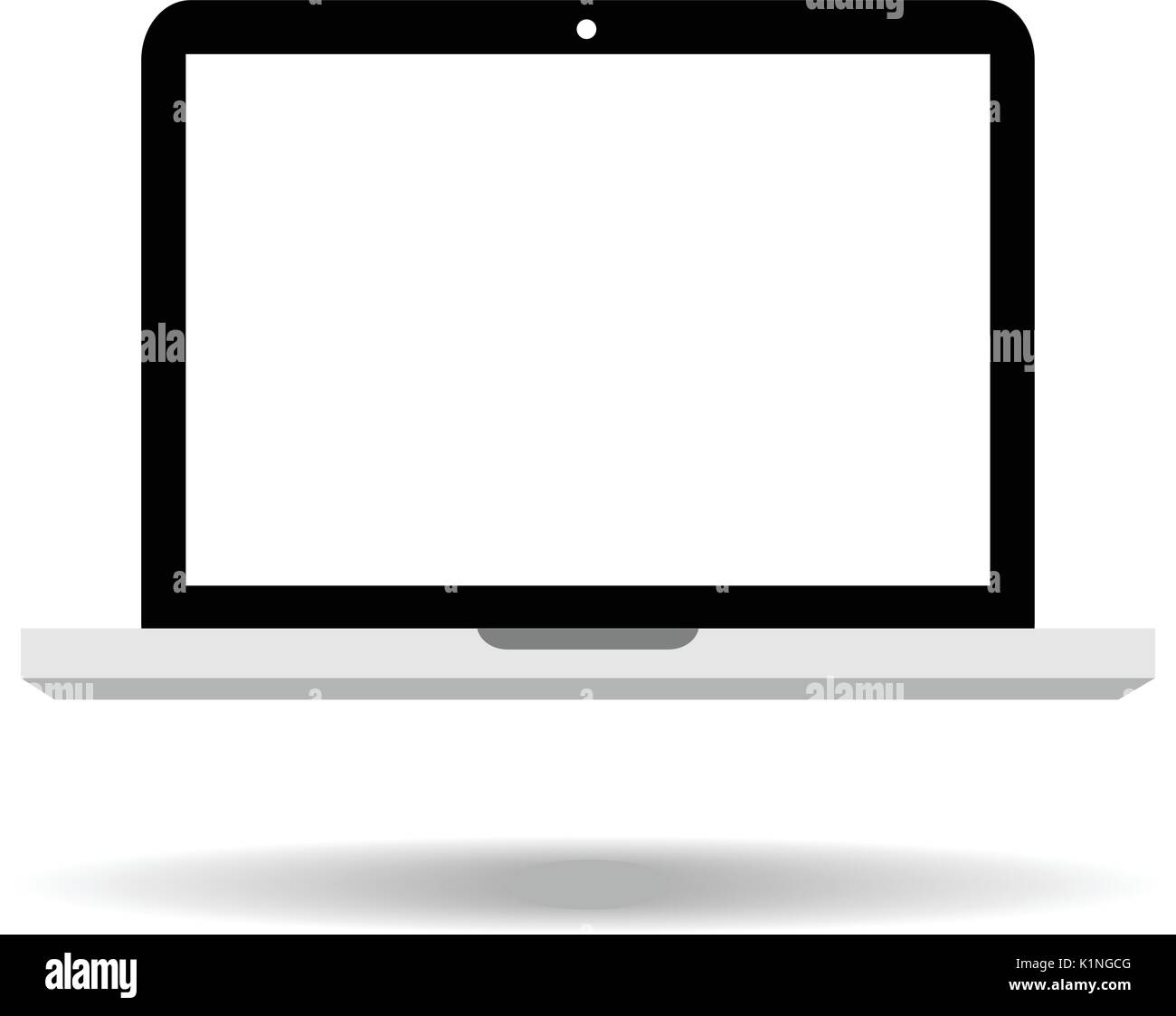 Laptop black icon in trendy flat style isolated on white background ...