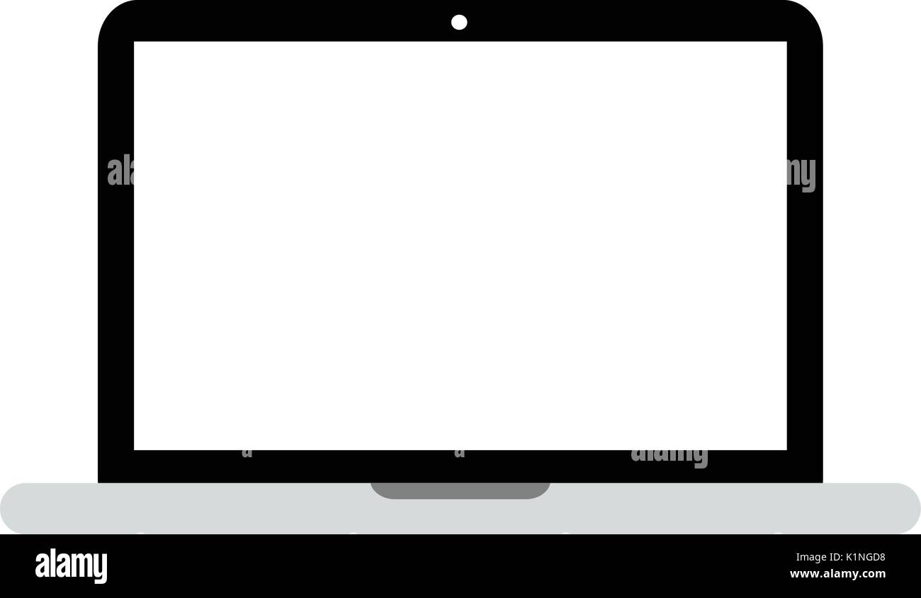 Laptop black icon in trendy flat style isolated on white background ...