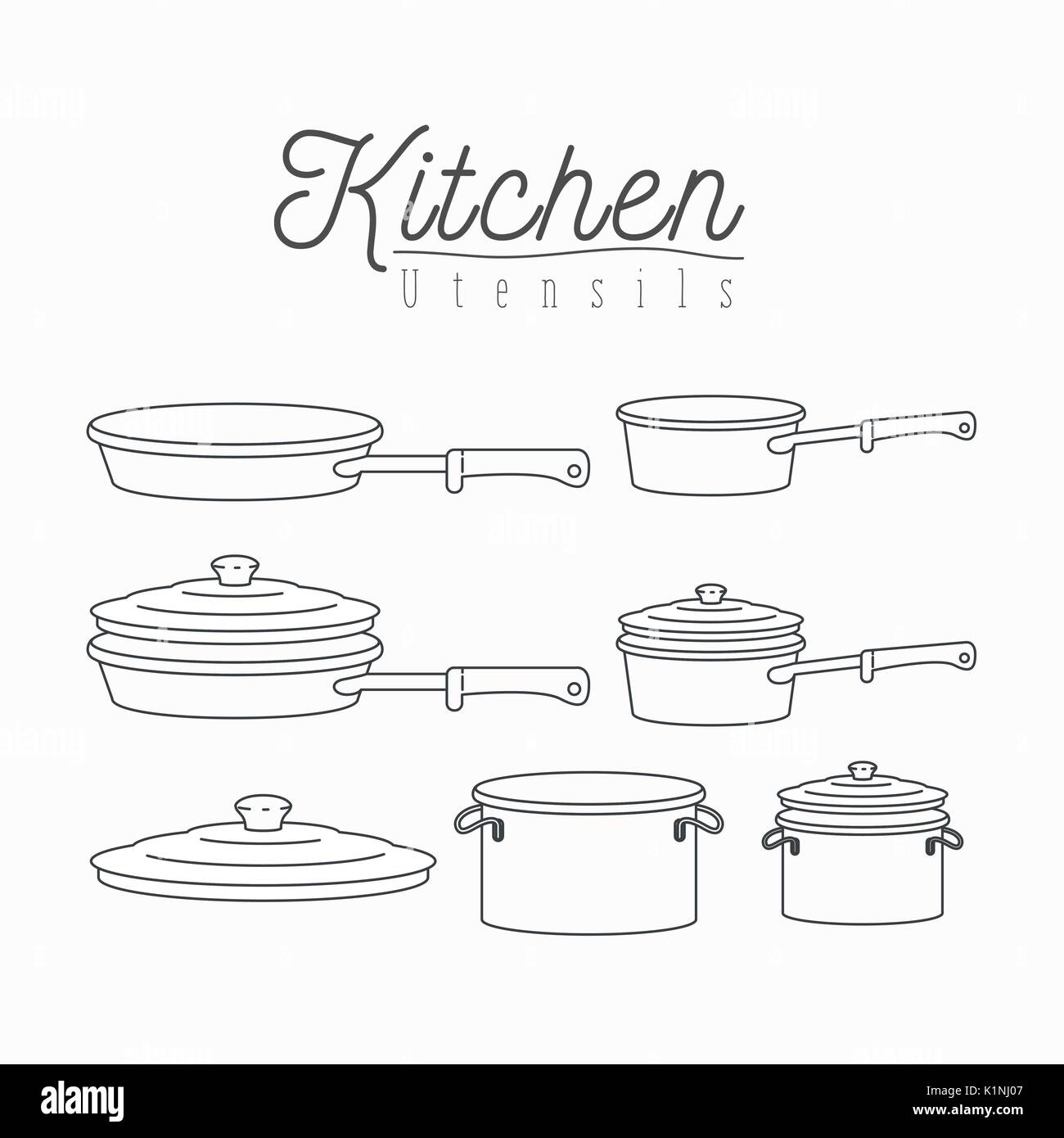 Saute pans Stock Vector Images Alamy