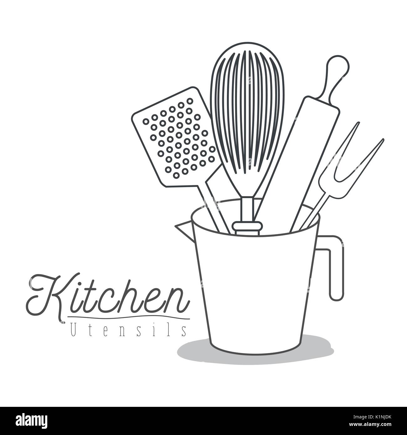 https://c8.alamy.com/comp/K1NJDK/white-background-with-set-silhouette-kitchen-utensils-inside-in-jar-K1NJDK.jpg