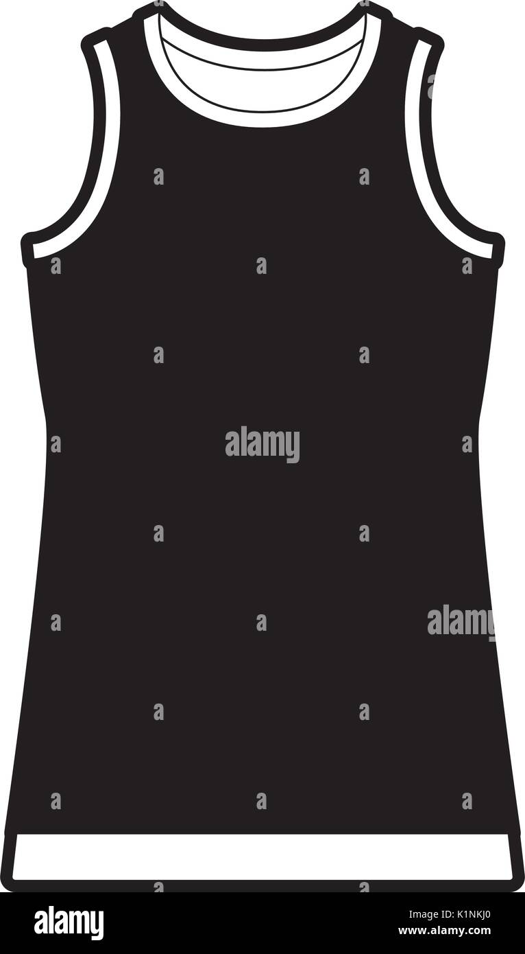 black sections silhouette of tshirt without sleeves men Stock Vector