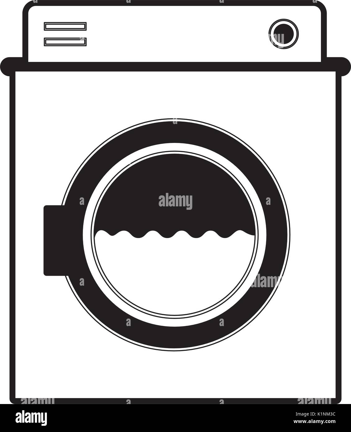 black sections silhouette of washing machine with water medium level