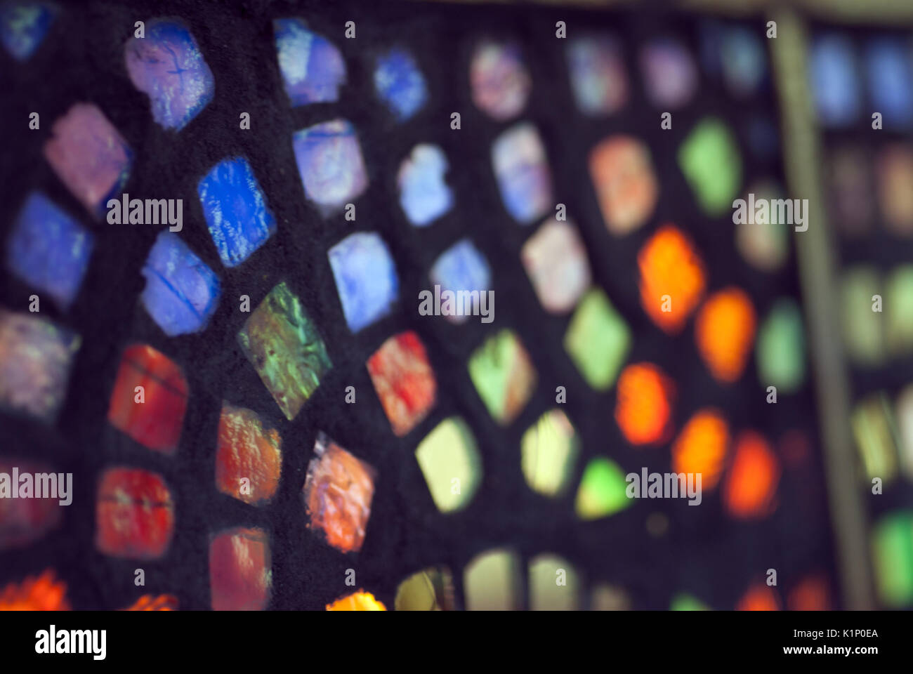 Colorful stained glass mosaic Stock Photo