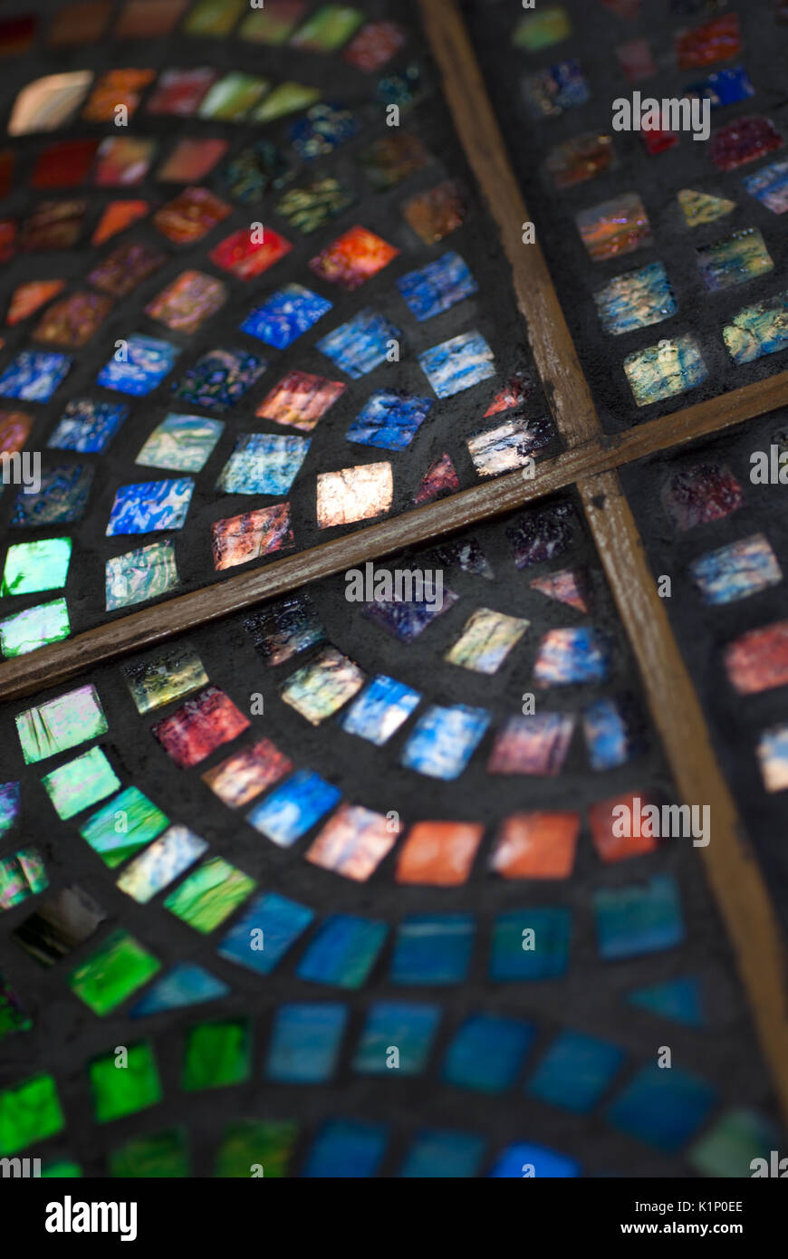 Colorful stained glass mosaic Stock Photo