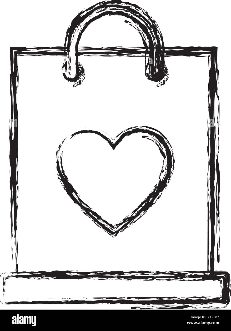 shopping bag with heart icon over white background vector illustration ...