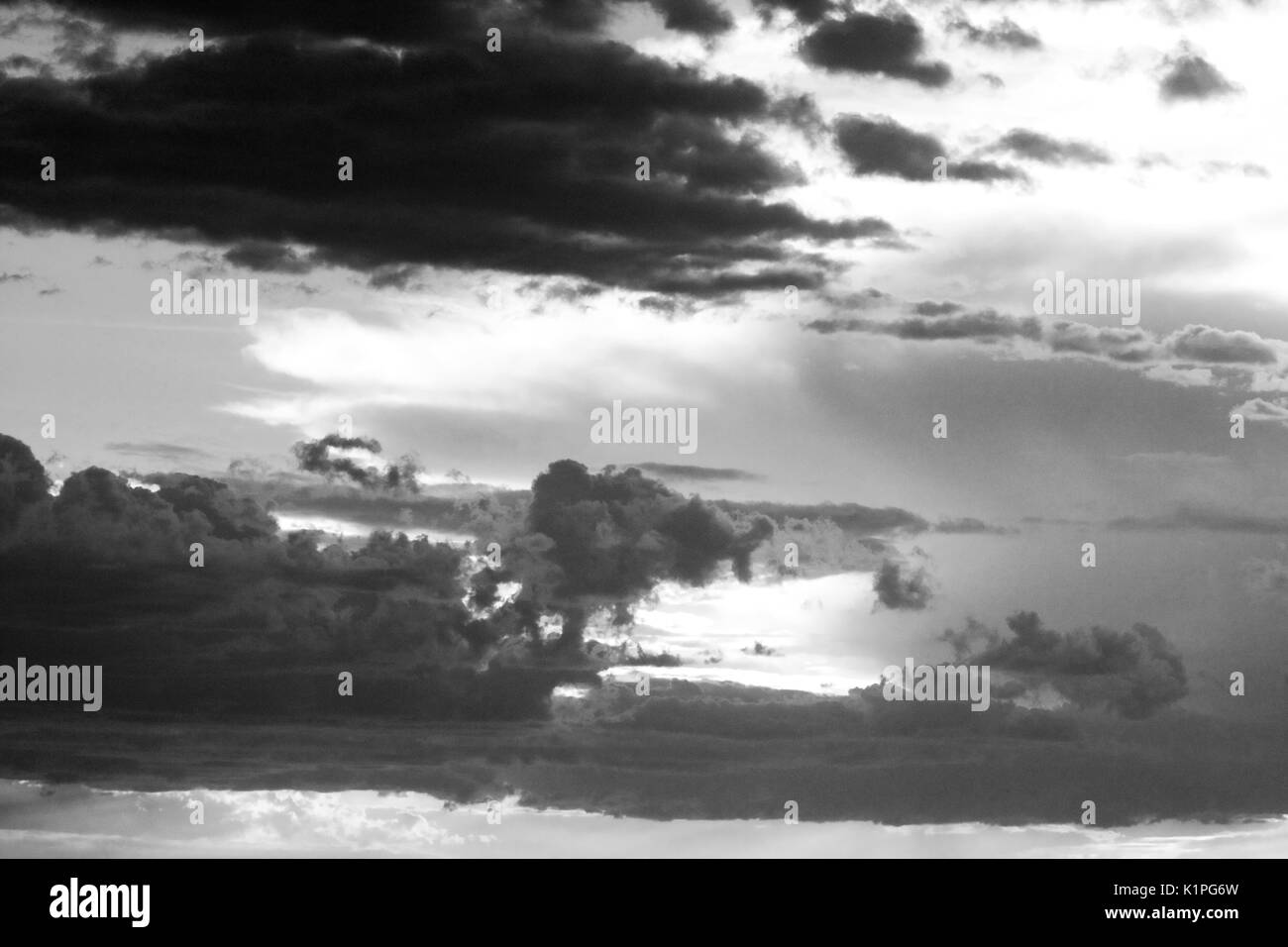 A colourful evening sky over the Masai Mara, Kenya, East Africa Stock Photo