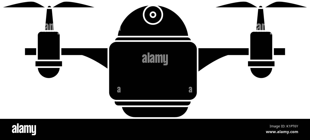 drone with action camera front view technology vector illustration ...