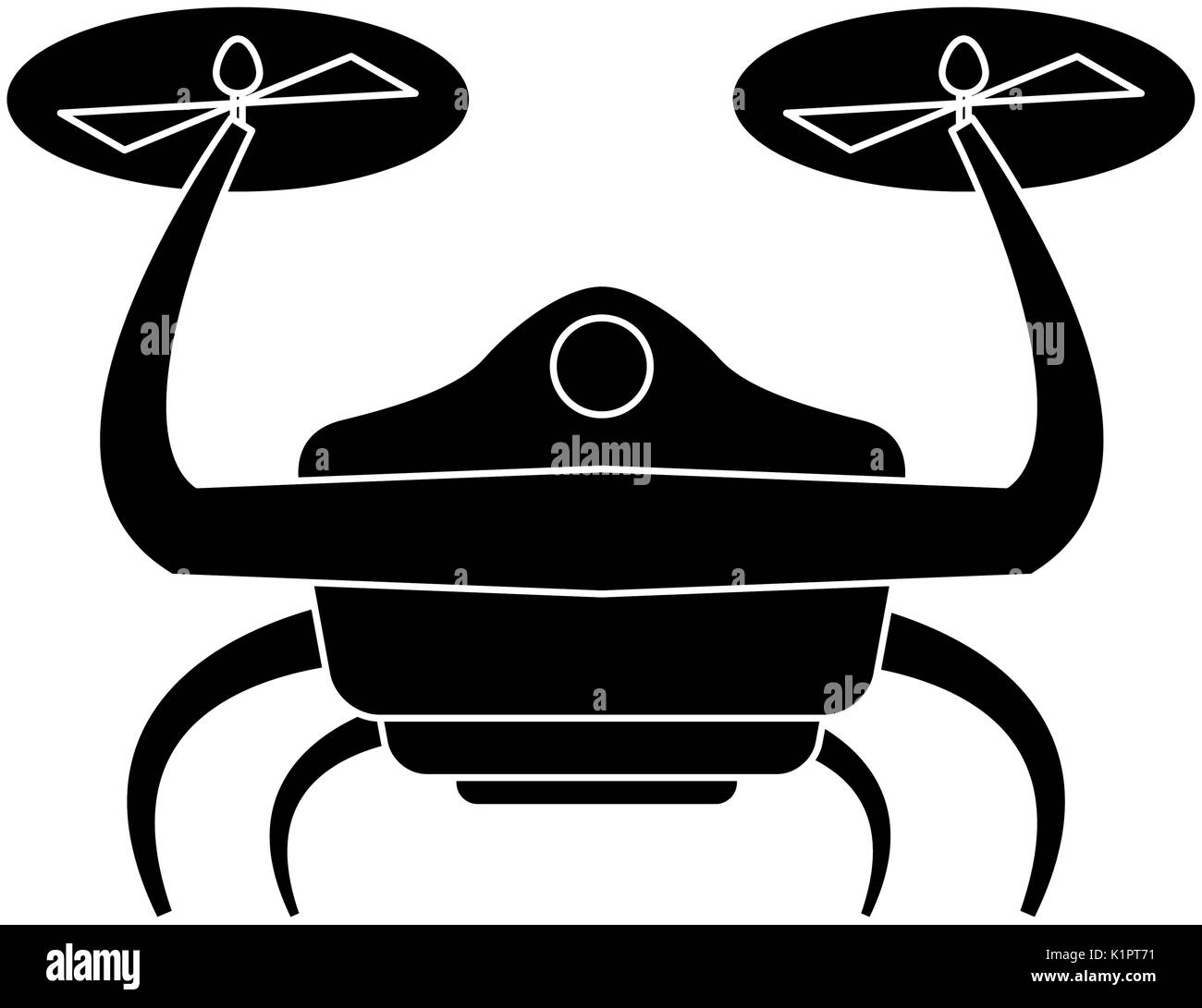drone with action camera front view technology vector illustration ...