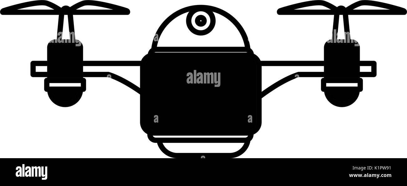 drone with action camera front view technology vector illustration ...