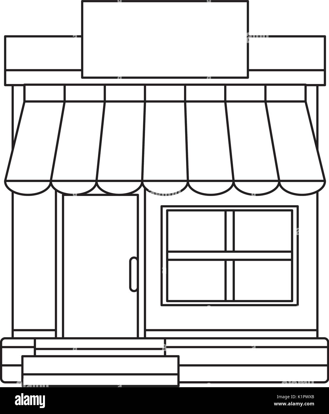 storefront building shop facade front view on white background vector ...