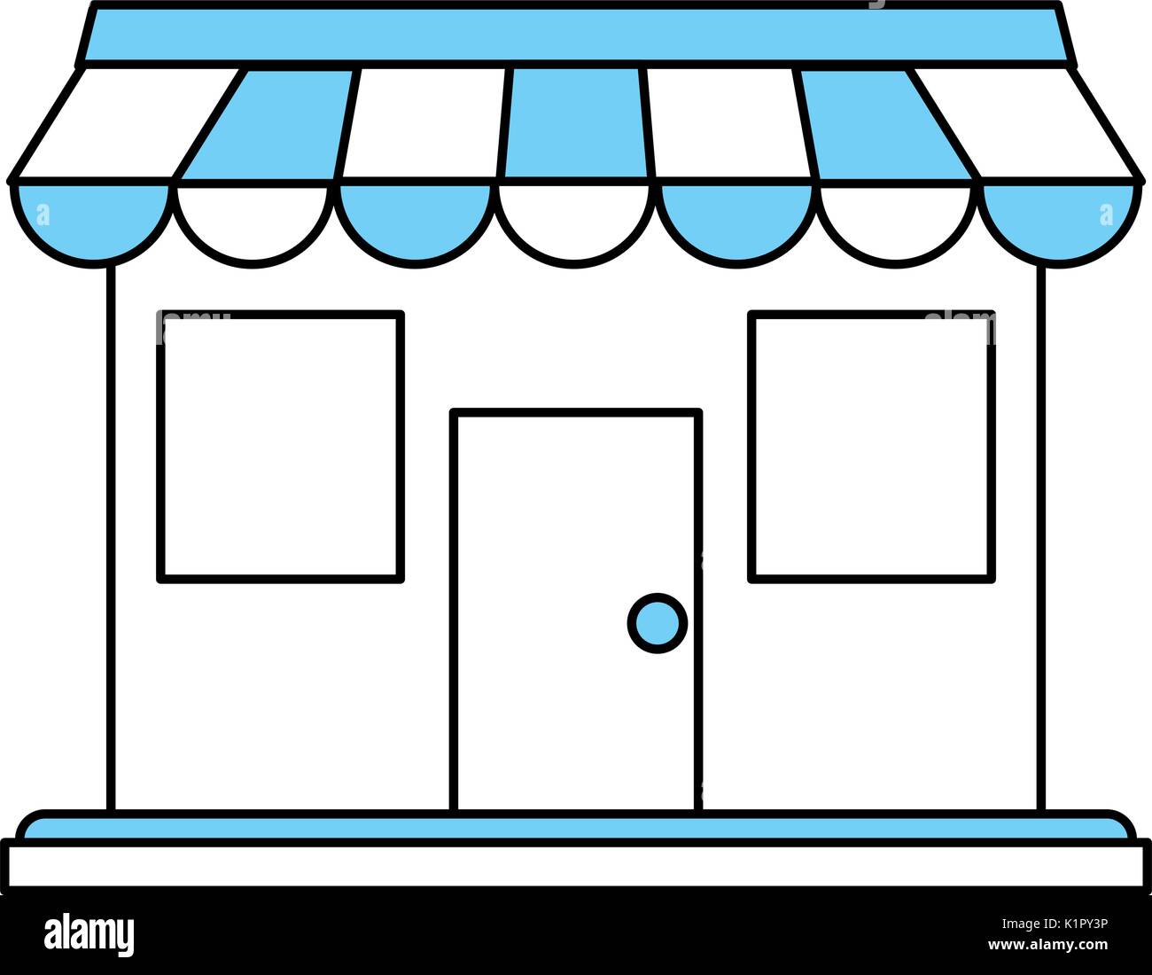 Flat line monocromatic house over white background vector illustration ...