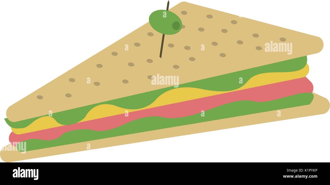 sandwich with olive on top icon image vector illustration design Stock ...