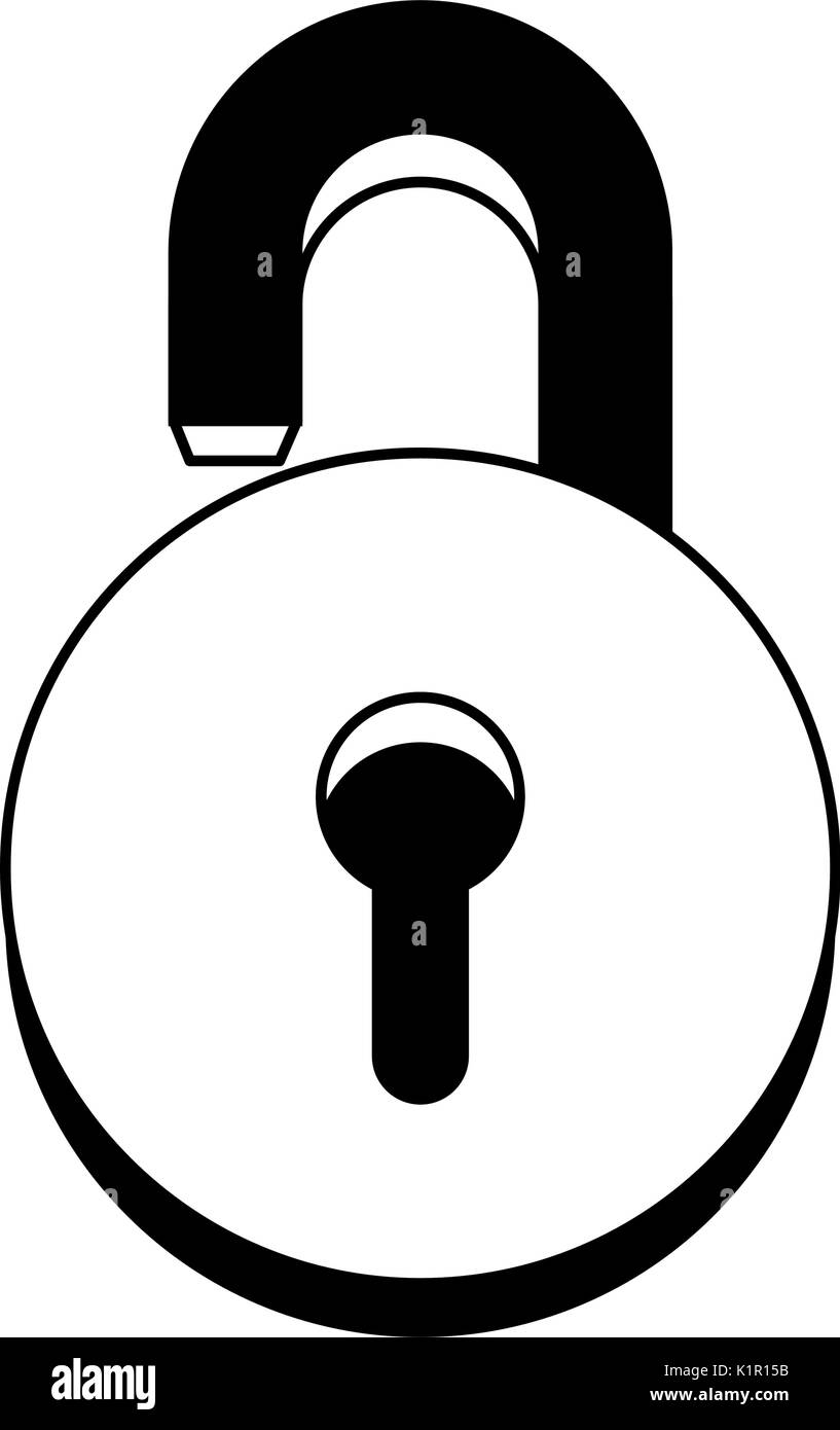 safety lock with keyhole on front icon image vector illustration design ...