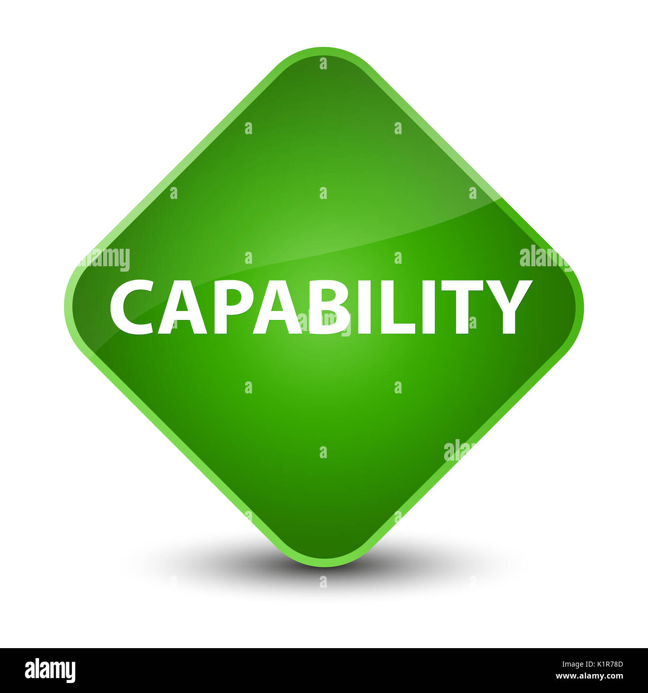 Capability isolated on elegant green diamond button abstract ...