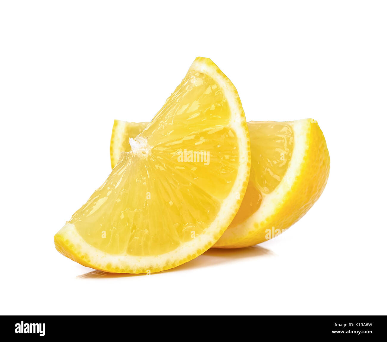 Slice of lemon isolated on white background Stock Photo - Alamy