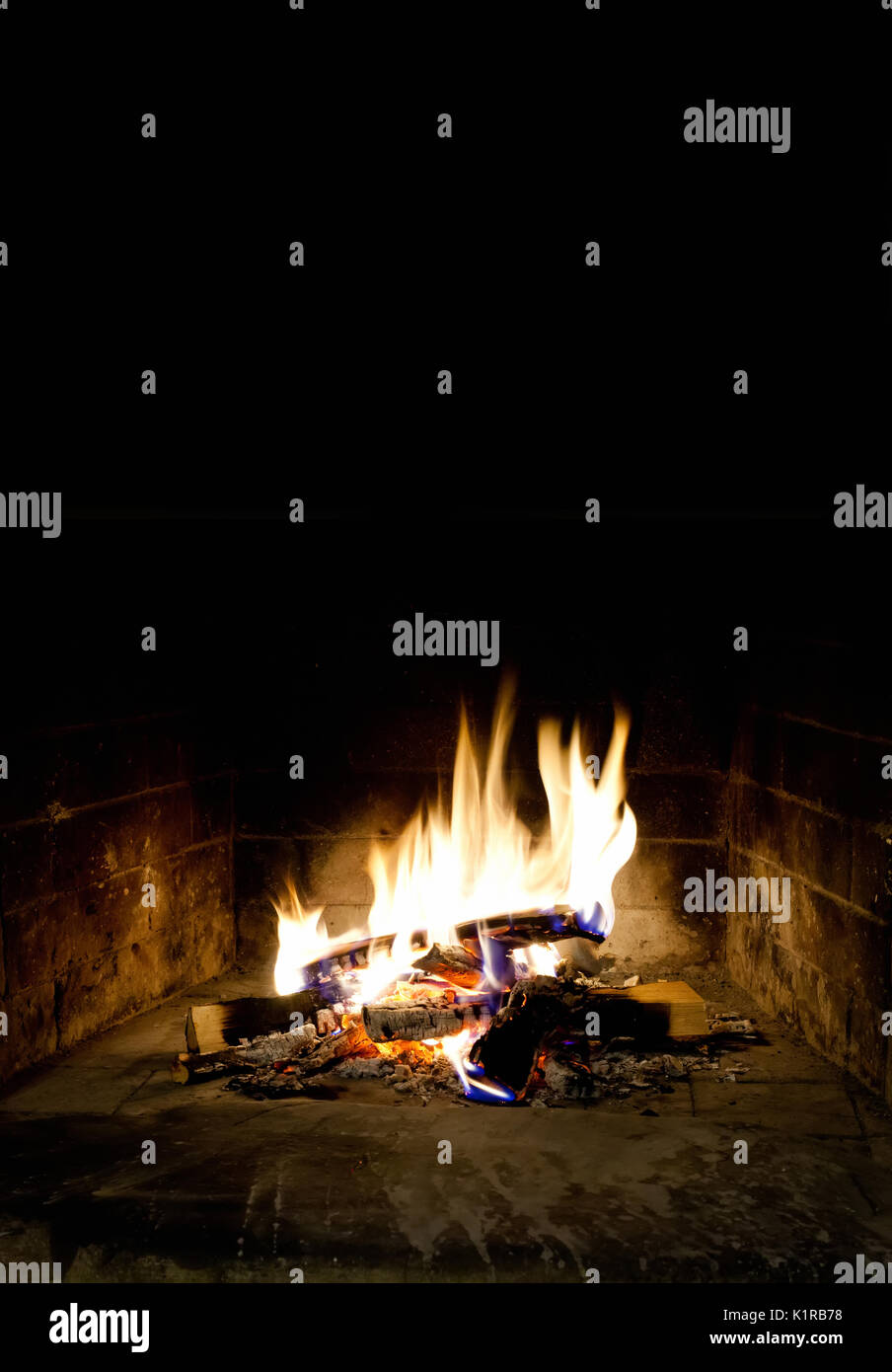 Romantic Christmas Fireplace Interior Relax Time Concept
