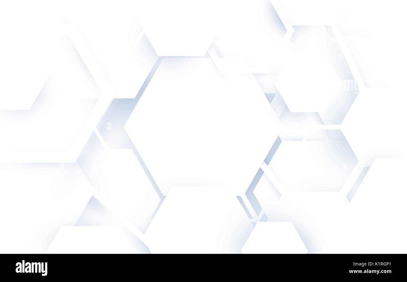 Abstract white hexagons geometric shape repeating background Stock