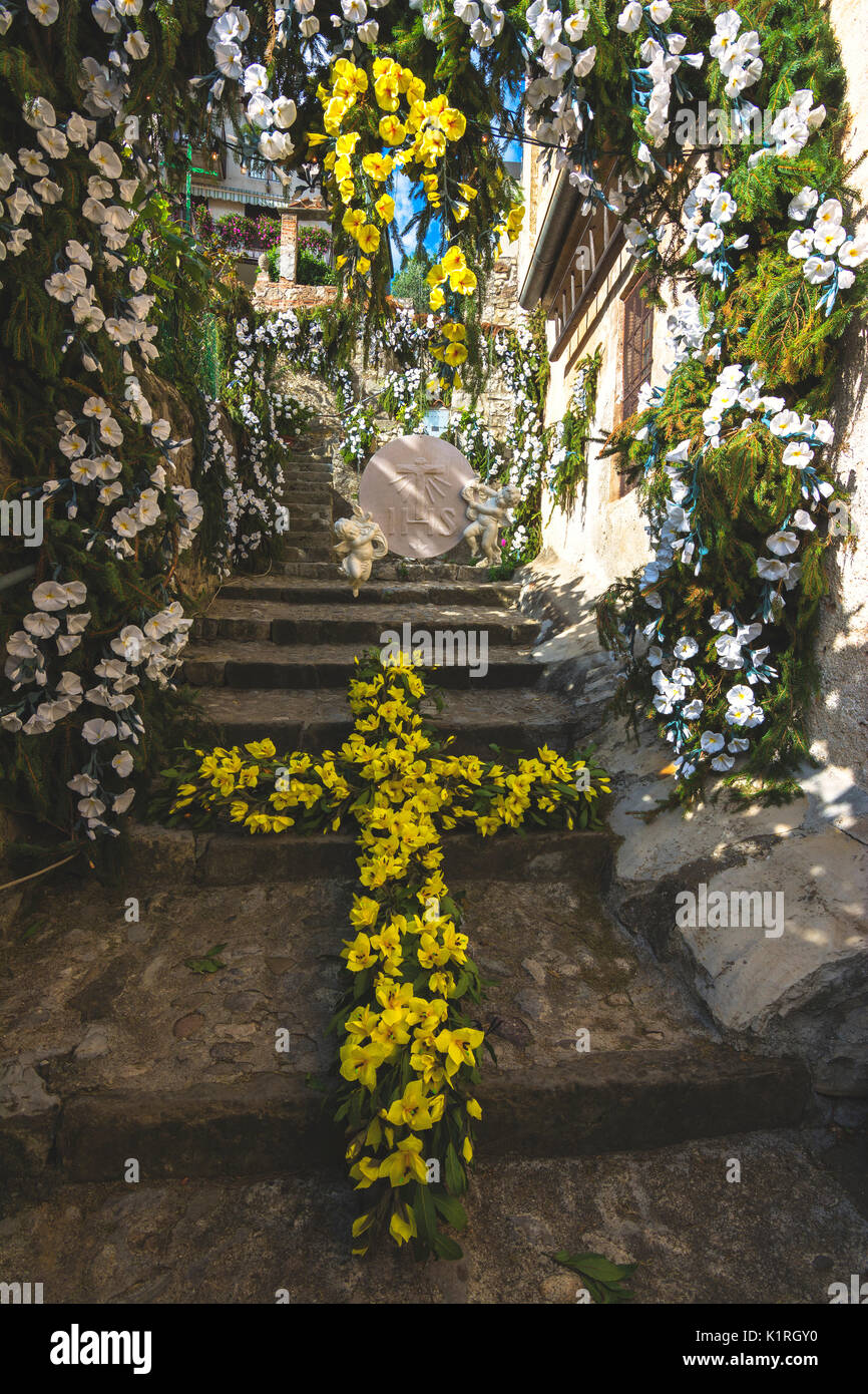 Festa dei Fiori, Carzano di Montisola, Brescia province, Italy, Lombardy  district, Europe Stock Photo - Alamy