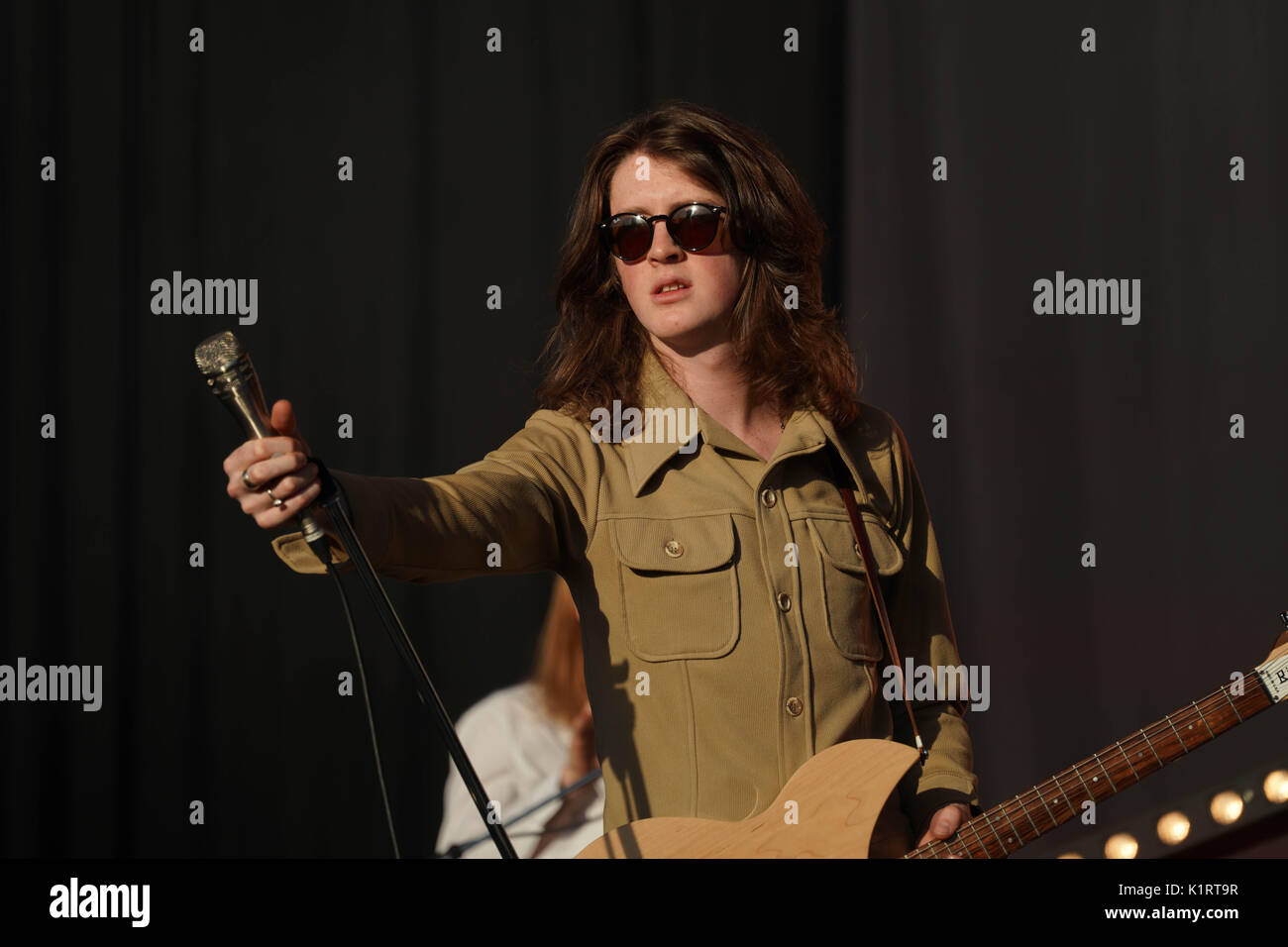 Reading, UK. 27th Aug, 2017. Tom Ogden of Blossoms performing live on the Main Stage at the 2017 Reading Festival. Photo date: Sunday, August 27, 2017. Photo credit should read: Roger Garfield/Alamy Live News Stock Photo