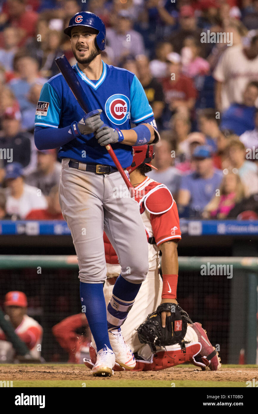 August 25, 2017: Chicago Cubs third baseman Kris Bryant (17) reacts ...