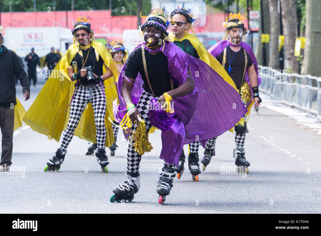 London, Britain. 27th Aug, 2017. Performers participate in the Notting