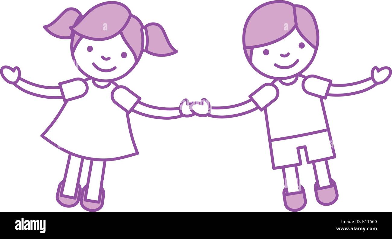 Children holding hands characters Stock Vector Image & Art - Alamy