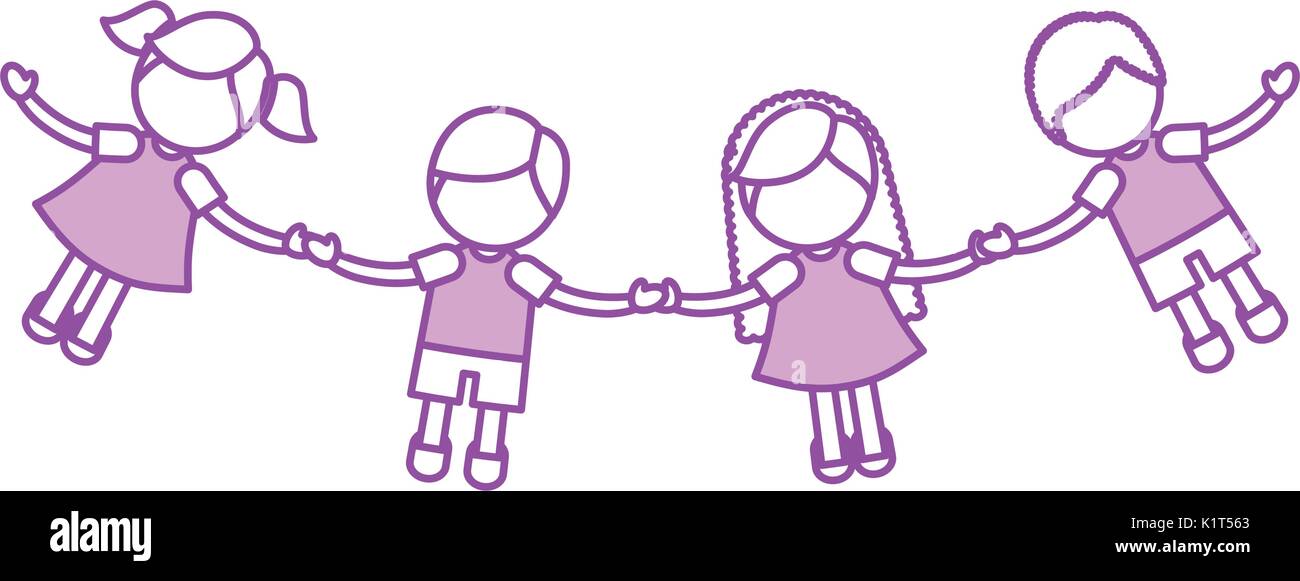 Children holding hands characters Stock Vector Image & Art - Alamy