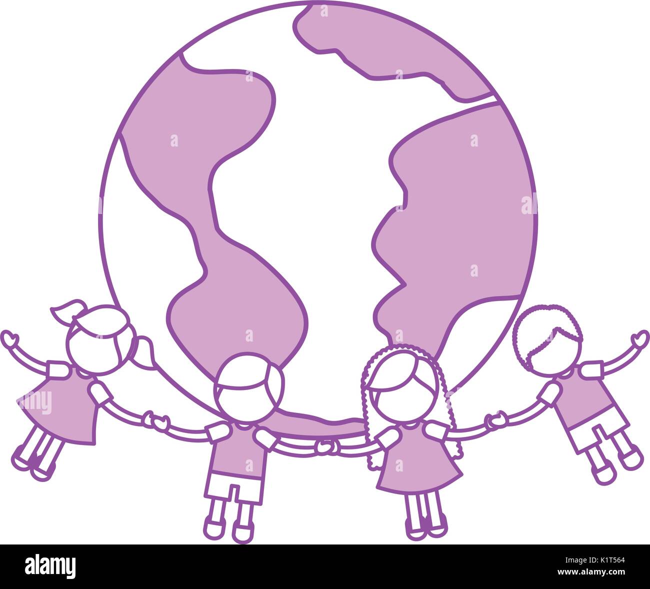 Children holding hands around the world Stock Vector Image & Art - Alamy