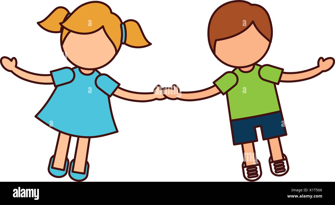Children holding hands characters Stock Vector Image & Art - Alamy