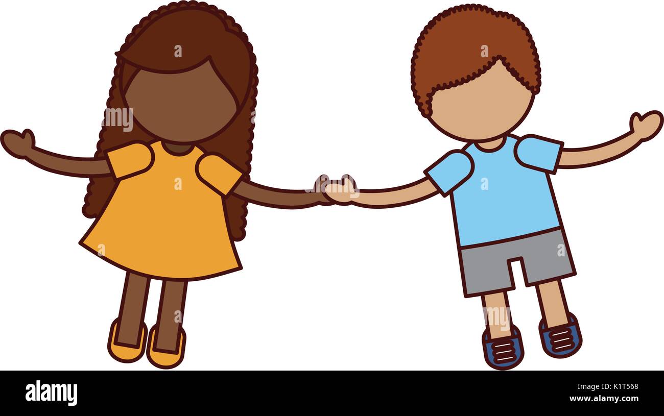 Children holding hands characters Stock Vector Image & Art - Alamy