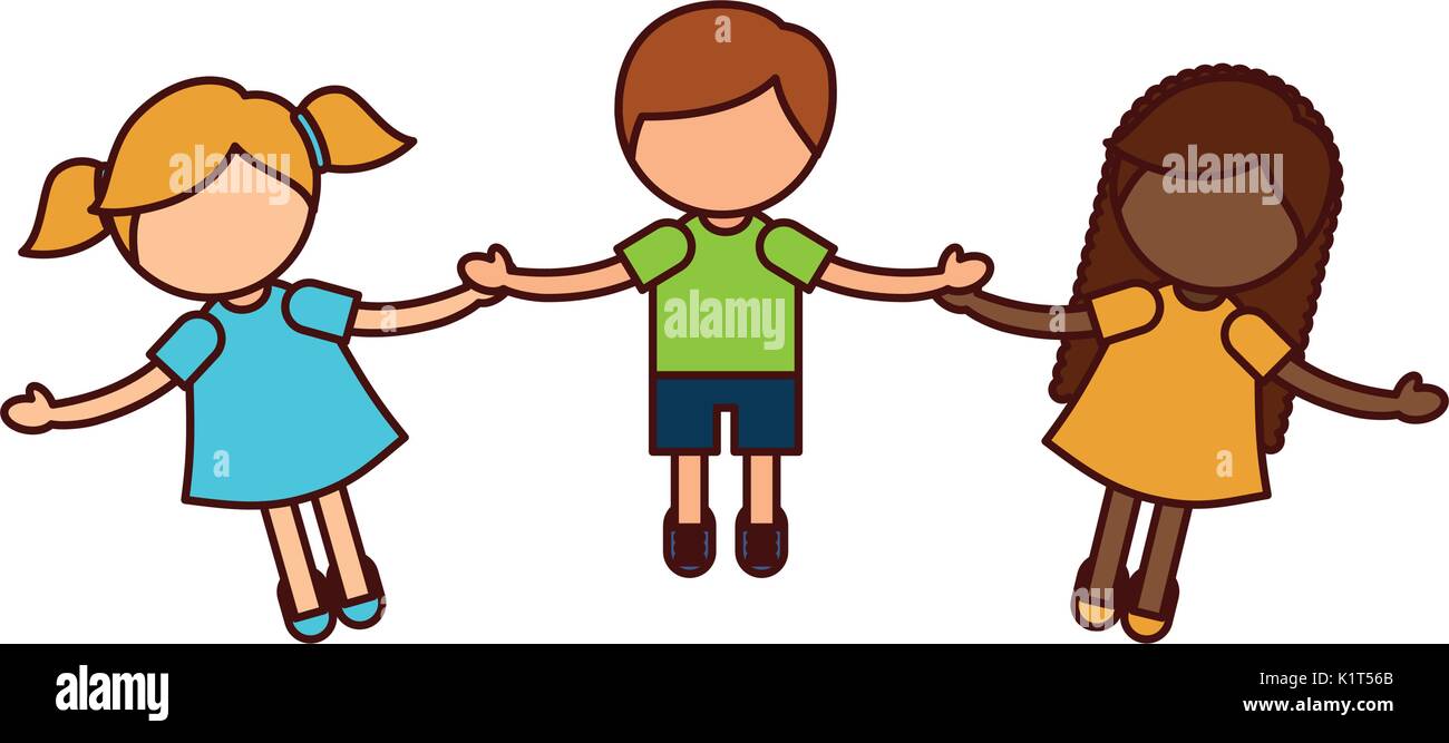 Children holding hands characters Stock Vector Image & Art - Alamy