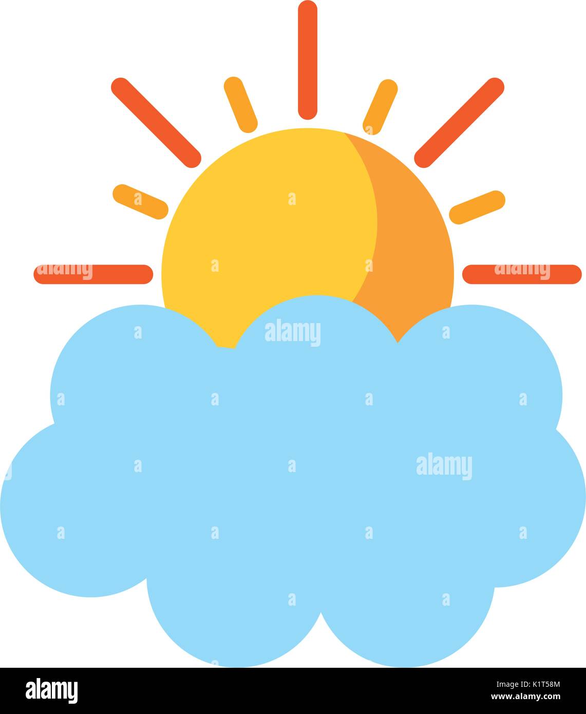 summer sun with cloud Stock Vector Image & Art - Alamy