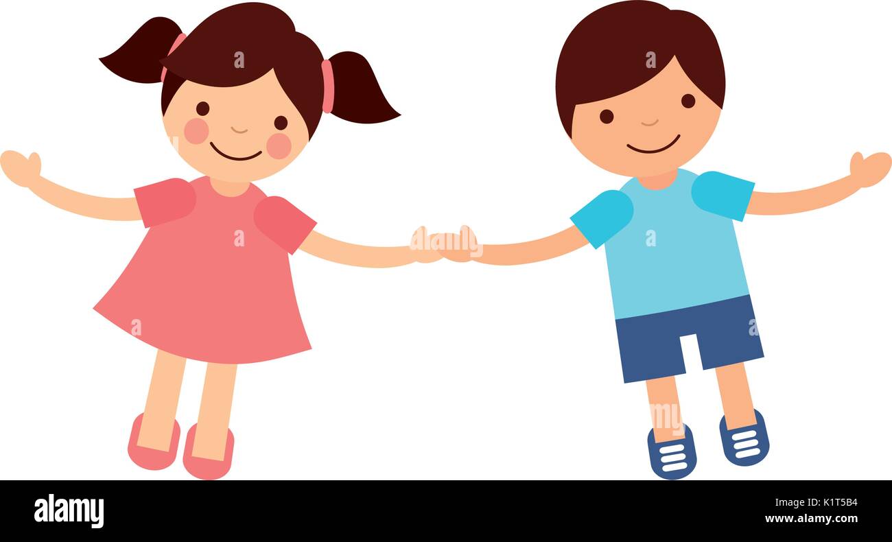 Children holding hands characters Stock Vector Image & Art - Alamy
