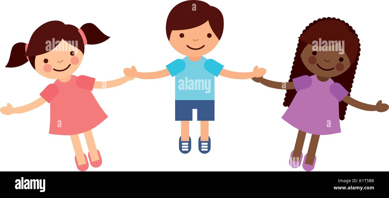 Children holding hands characters Stock Vector Image & Art - Alamy