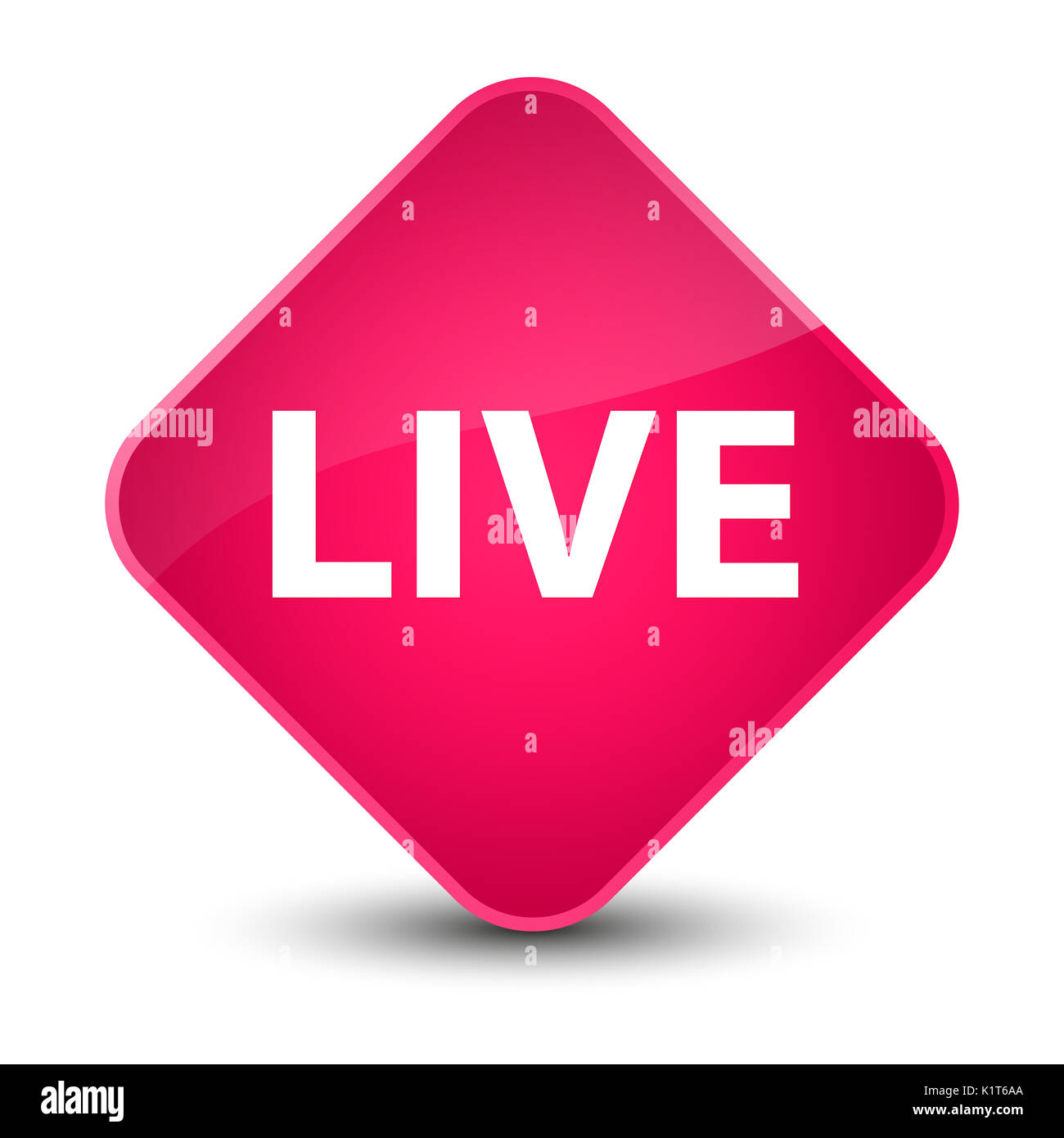 Live isolated on elegant pink diamond button abstract illustration ...
