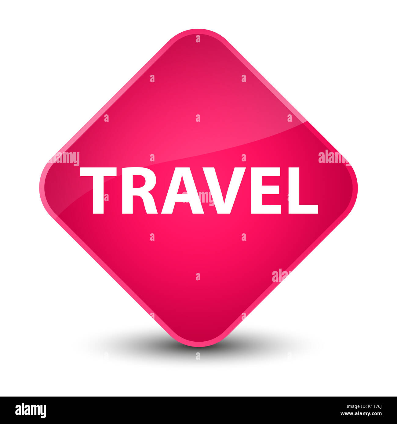 Travel isolated on elegant pink diamond button abstract illustration ...