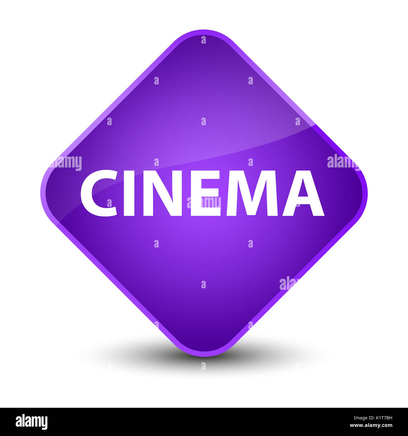 Cinema isolated on elegant purple diamond button abstract illustration Stock Photo