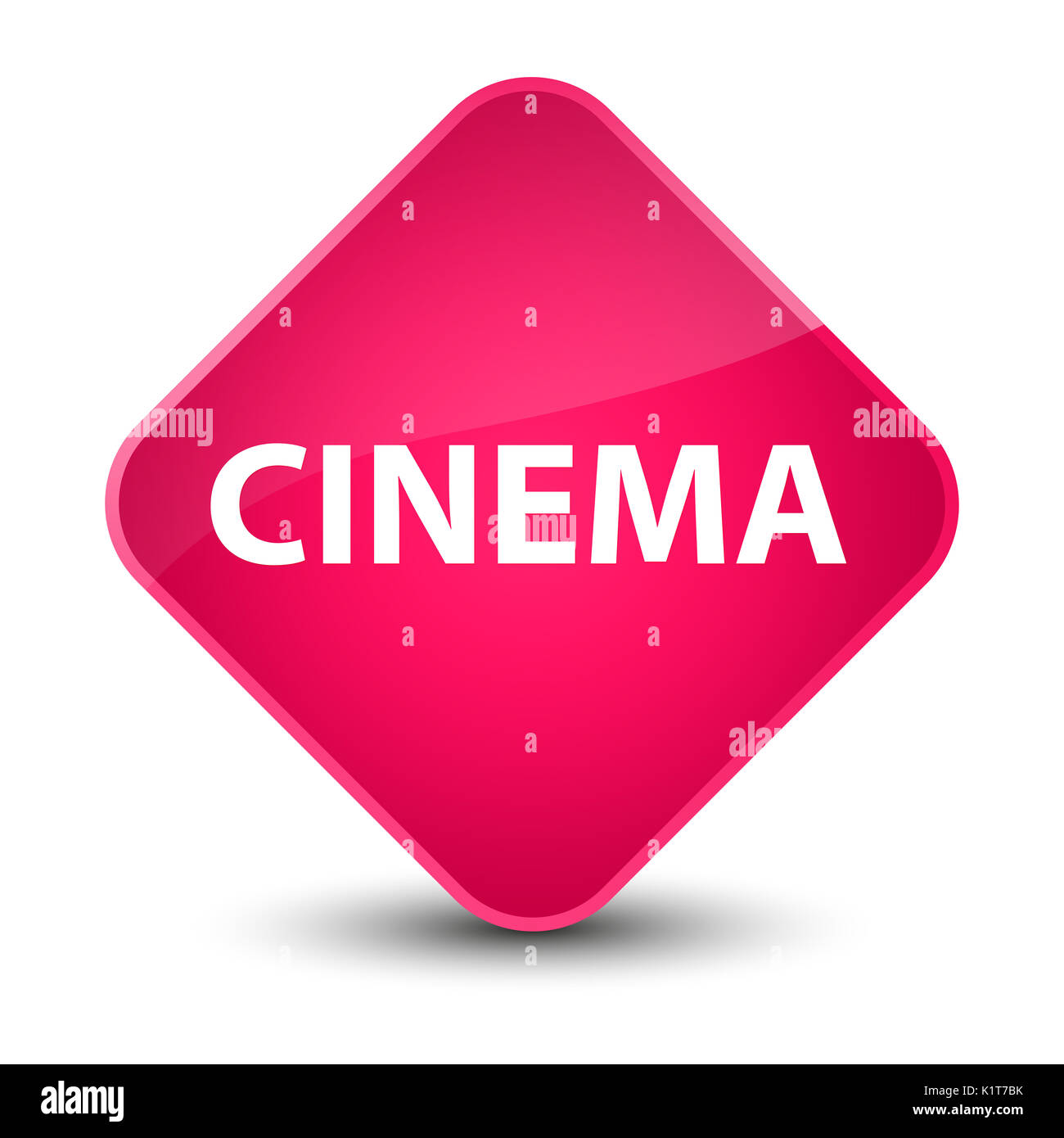 Cinema isolated on elegant pink diamond button abstract illustration Stock Photo