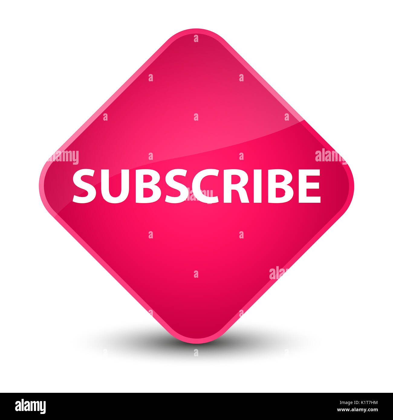 Subscribe isolated on elegant pink diamond button abstract illustration ...