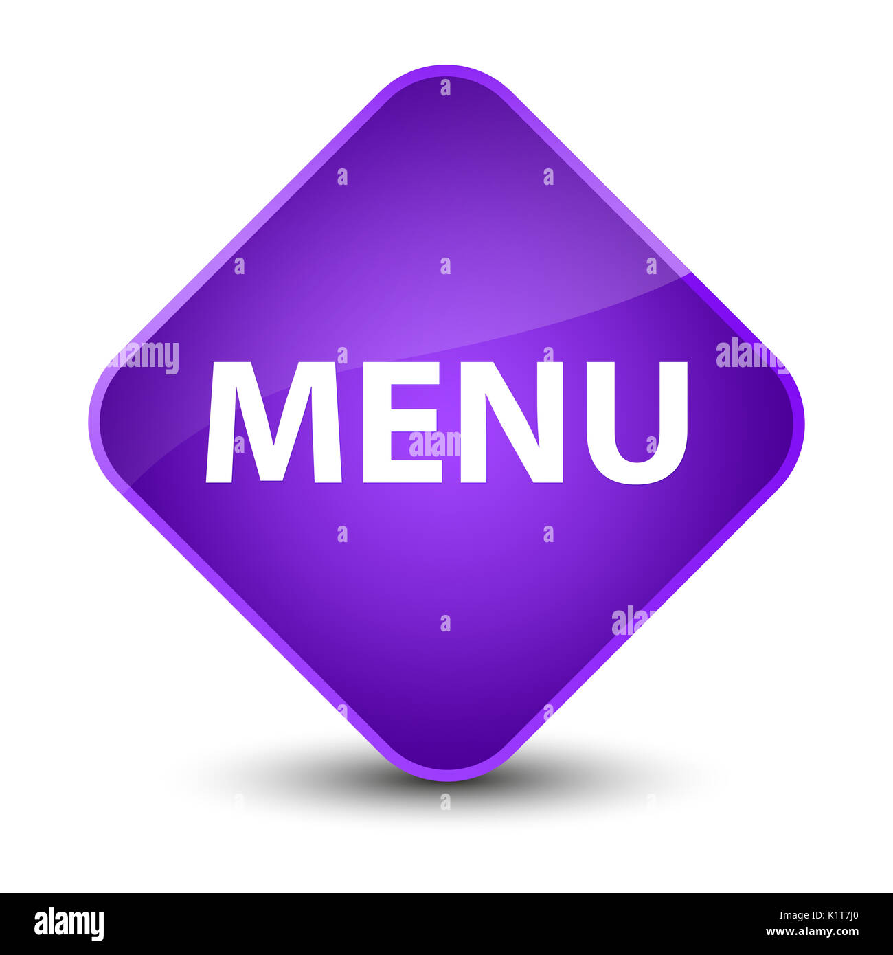 Menu isolated on elegant purple diamond button abstract illustration ...